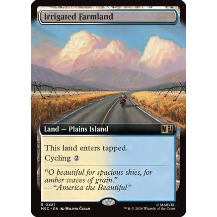 Irrigated Farmland (Extended Art) (MSC-481) - Commander: Marvel Super Heroes Foil