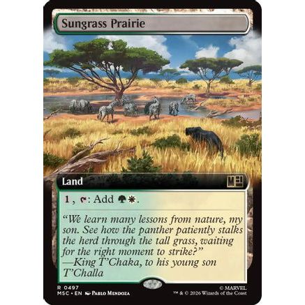 Sungrass Prairie (Extended Art) (MSC-497) - Commander: Marvel Super Heroes Foil