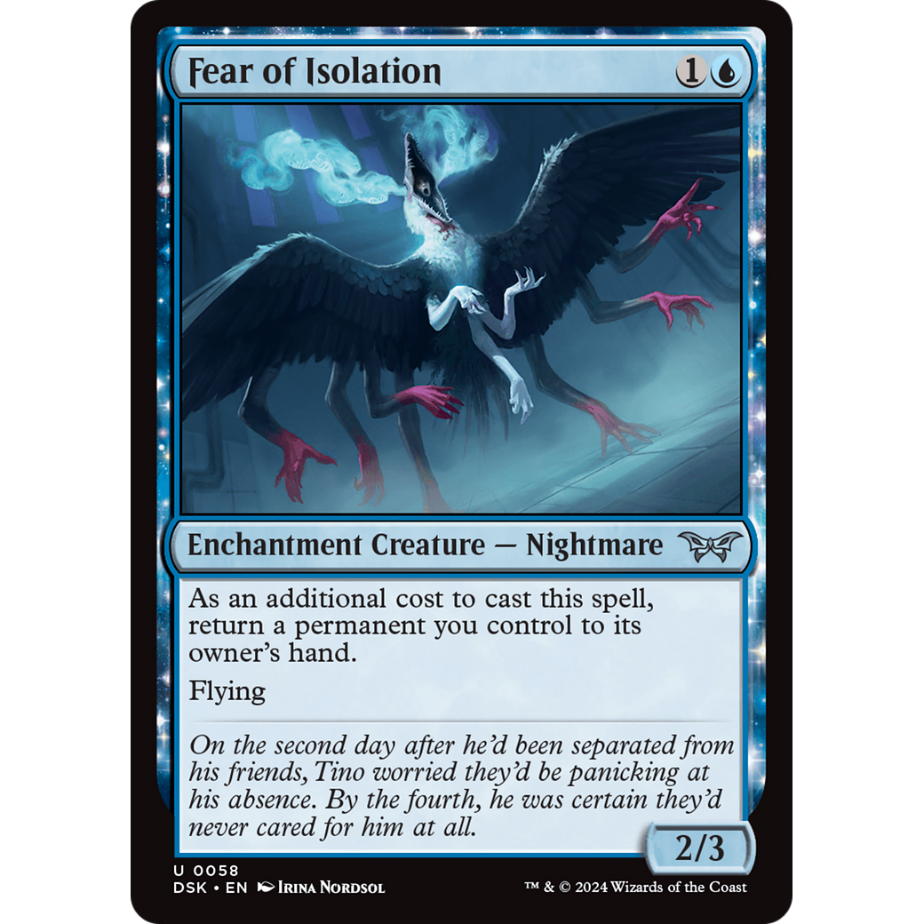 Fear of Isolation (DSK-058) - Duskmourn: House of Horror: (enchantment) Foil