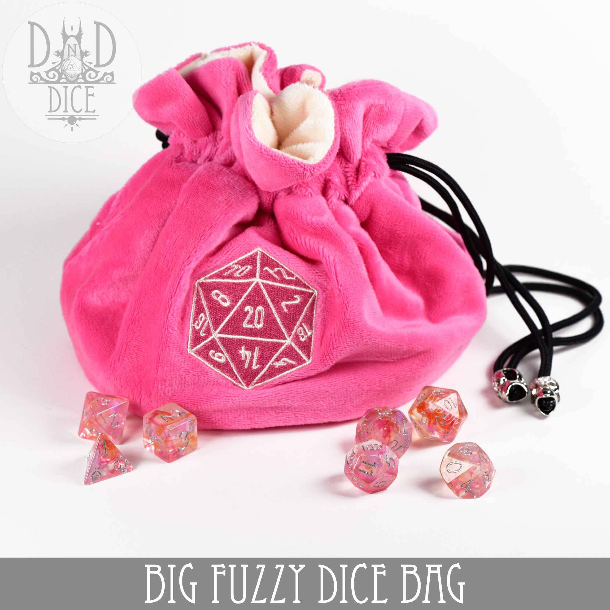 Big Fuzzy Pink Dice Bag