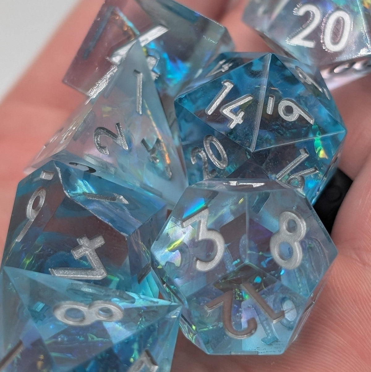 Oceanheart Opals - 7-Piece Luxury D&D Dice Set