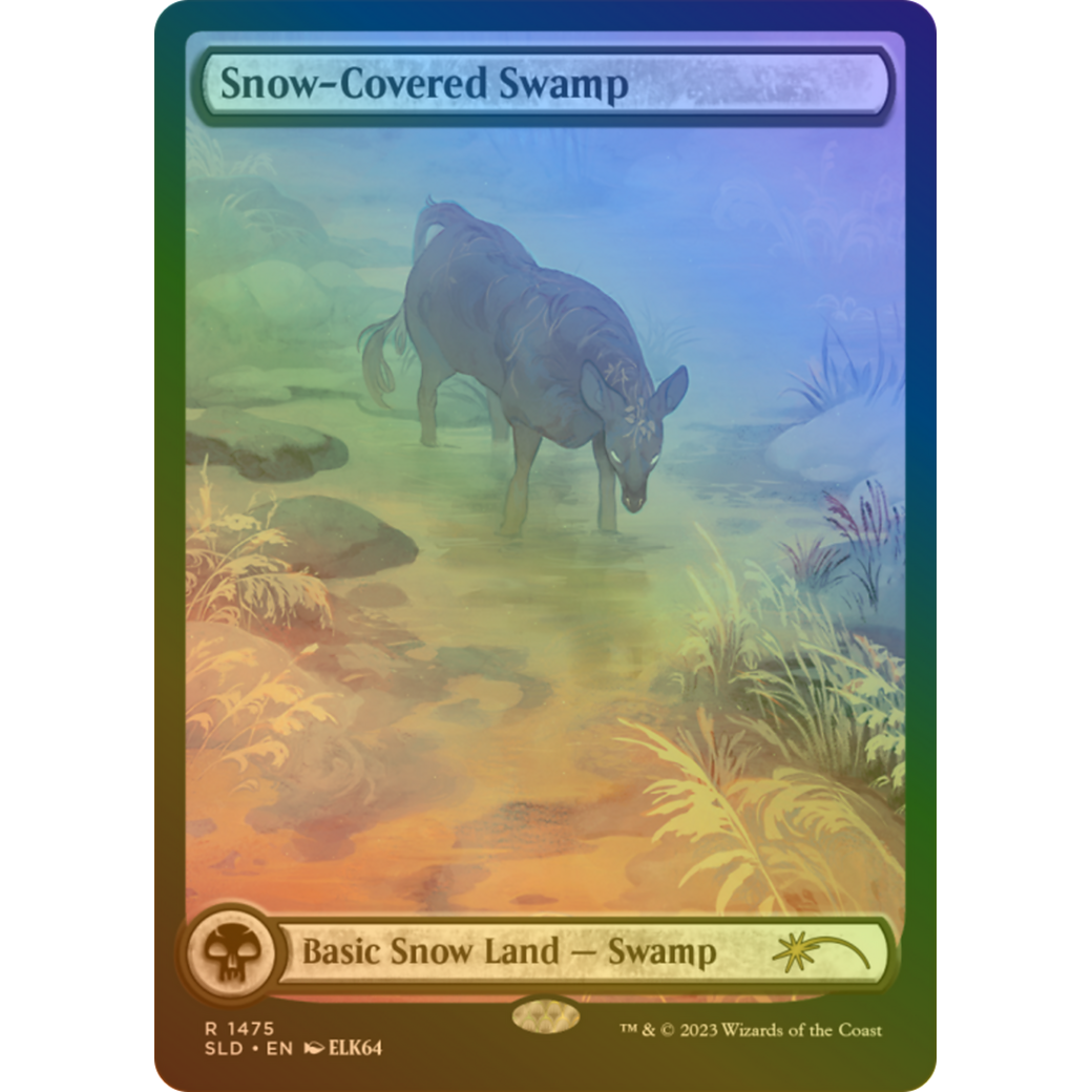 Snow-Covered Swamp (1475) (Rainbow Foil) (SLD-1475) - Secret Lair Drop: (Full Art) Foil