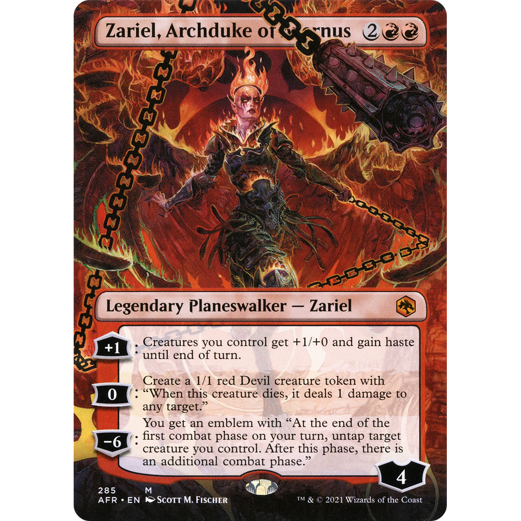 Zariel, Archduke of Avernus (Borderless) (AFR-285) - Adventures in the Forgotten Realms (Borderless) Foil