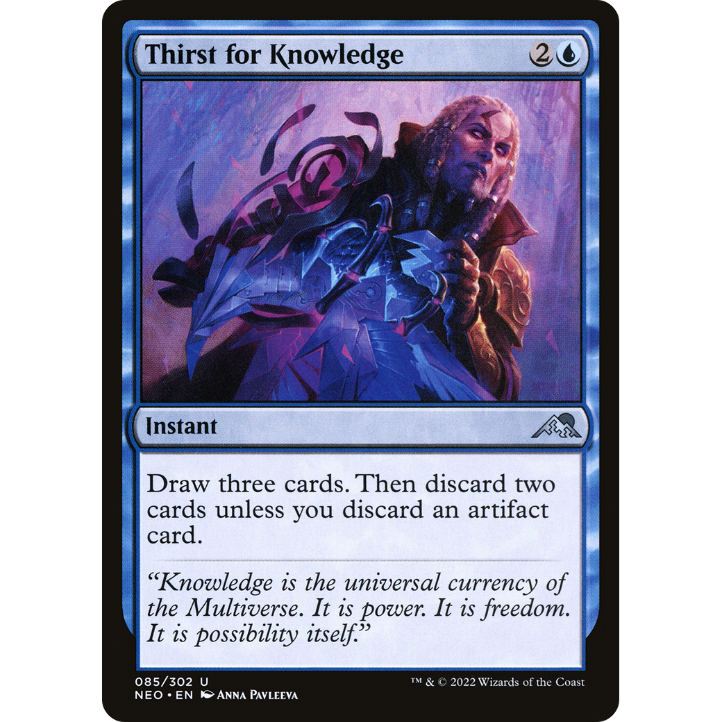 Thirst for Knowledge (NEO-085) - Kamigawa: Neon Dynasty Foil