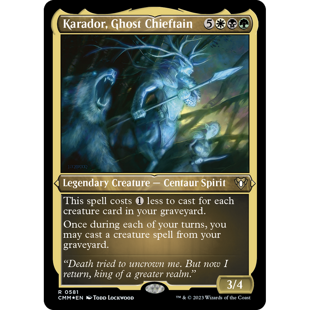 Karador, Ghost Chieftain (CMM-581) - Commander Masters Etched Foil