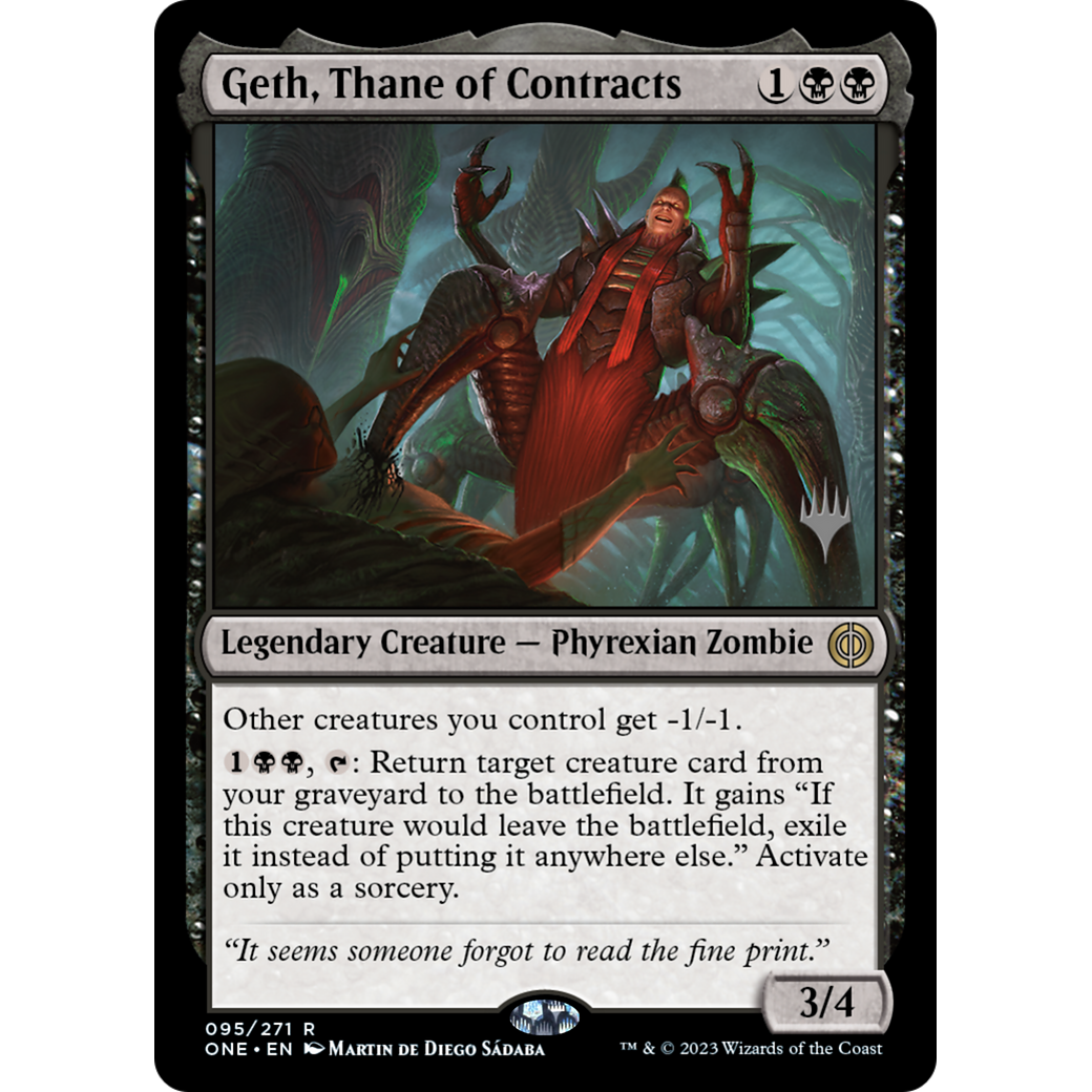 Geth, Thane of Contracts (PPONE-95P) - Phyrexia: All Will Be One Promos Foil