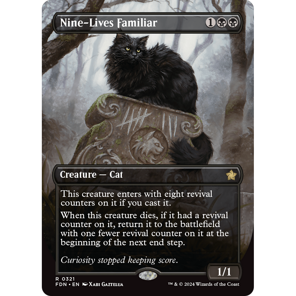 Nine-Lives Familiar (FDN-321) - Foundations (Borderless) Foil