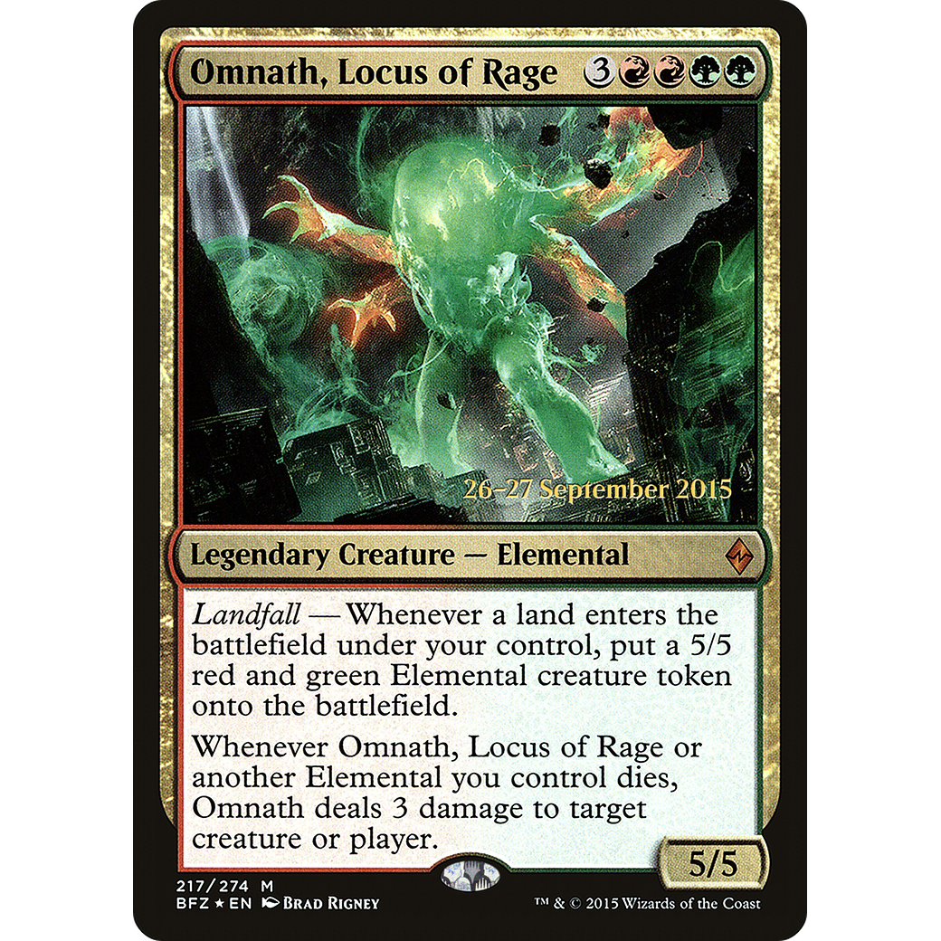 Omnath, Locus of Rage (PRE-217) - Battle for Zendikar Promos Foil