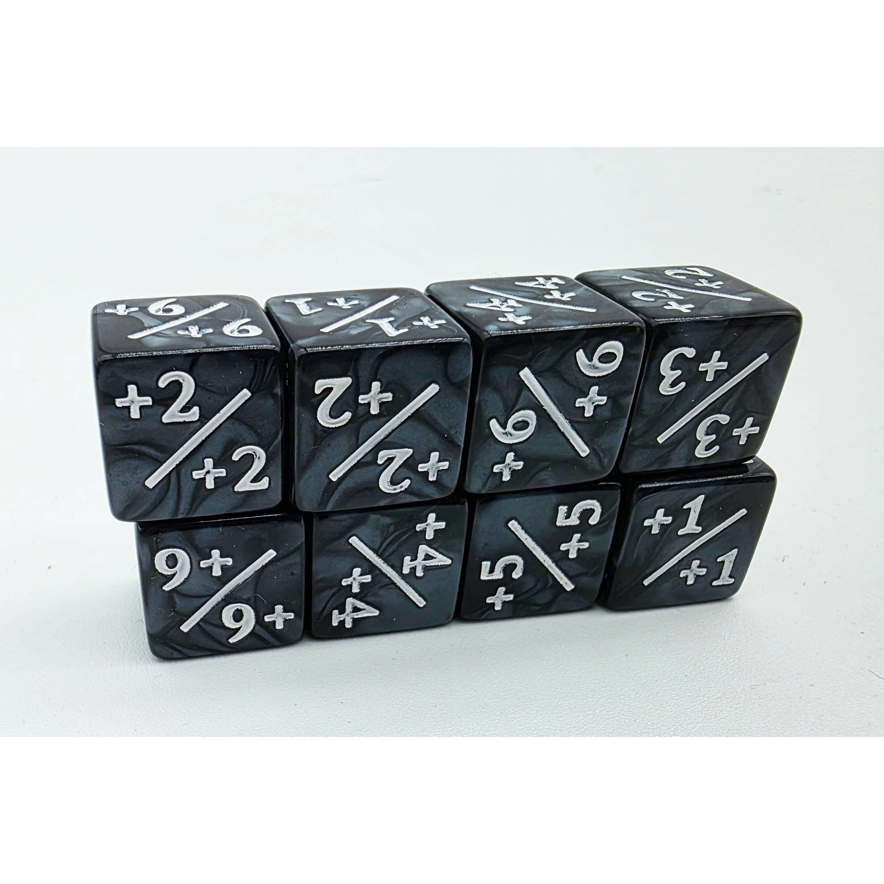+1/+1 Pearl Black Counters with White for Magic - Set of 8
