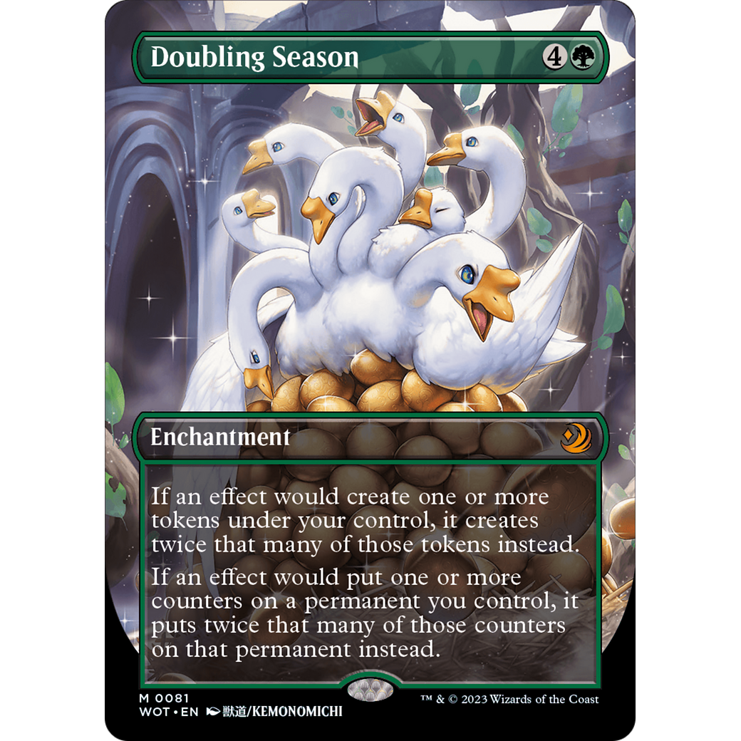 Doubling Season (WOT-081) - Wilds of Eldraine: Enchanting Tales (Borderless) Foil