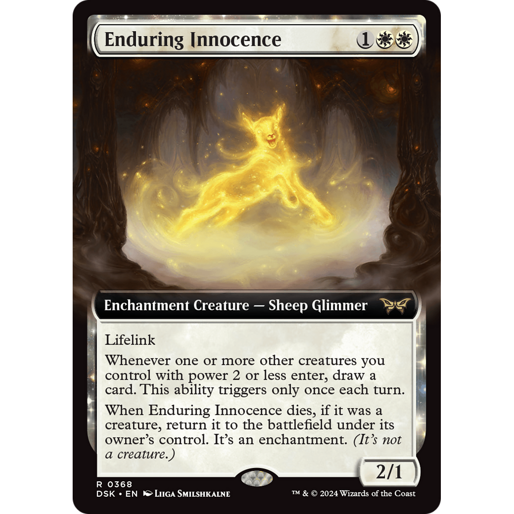Enduring Innocence (DSK-368) - Duskmourn: House of Horror: (Extended Art, enchantment) Foil