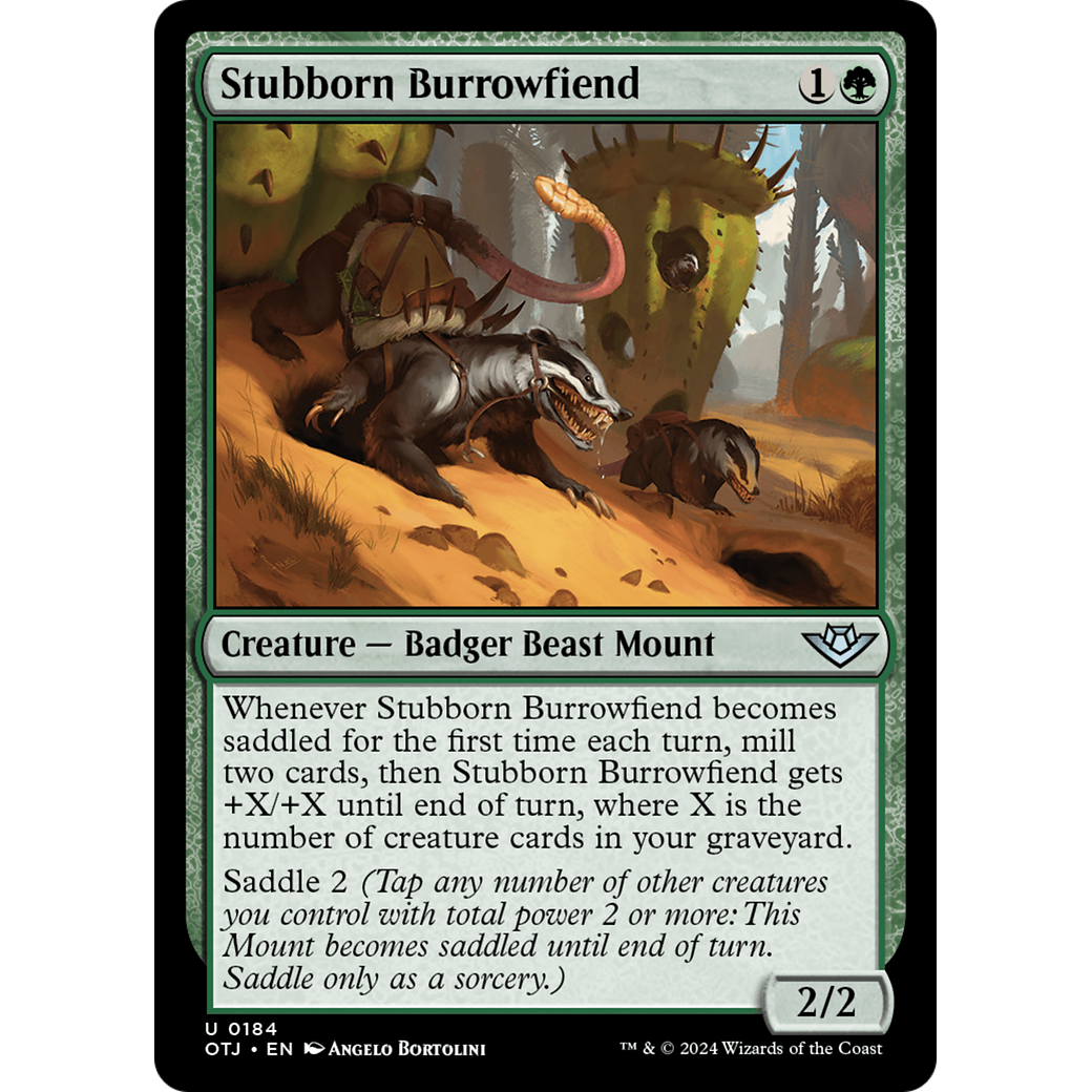 Stubborn Burrowfiend (OTJ-184) - Outlaws of Thunder Junction Foil