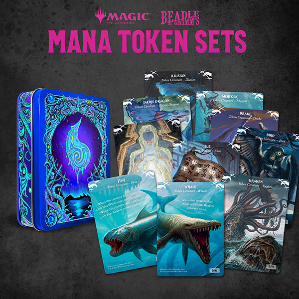 Magic: Token Set: Blue Mana Metal Token Set