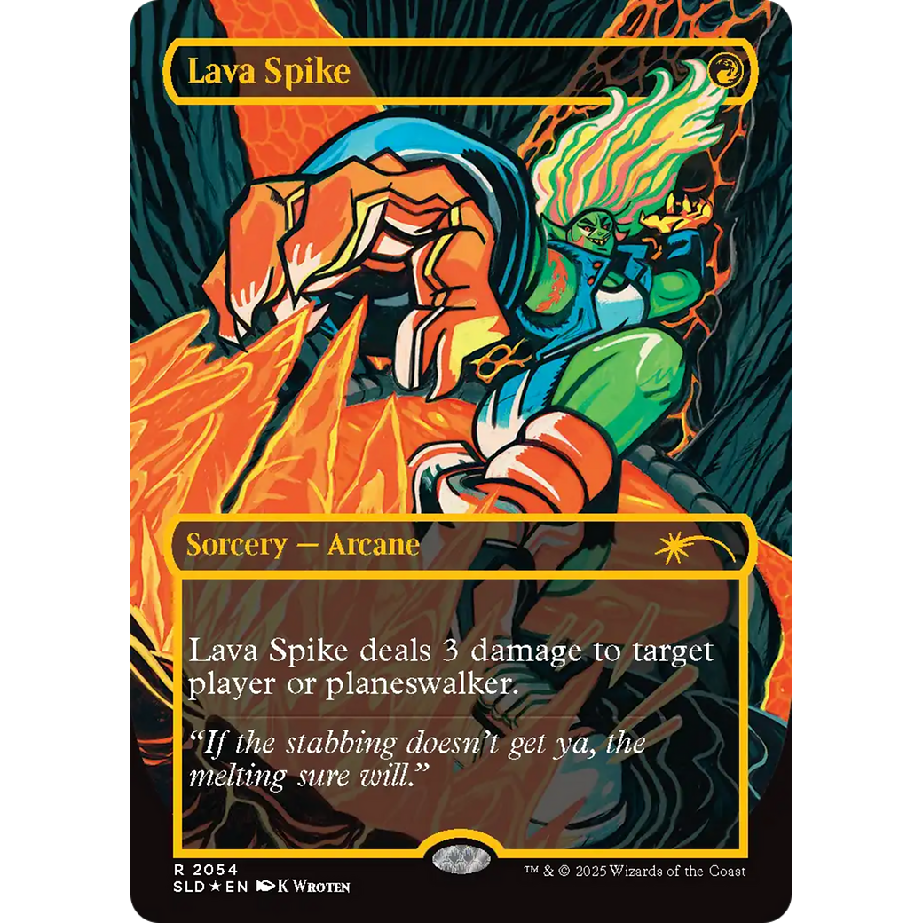 Lava Spike (2054) (Raised Foil) (SLD-2054) - Secret Lair Drop (Borderless) Foil