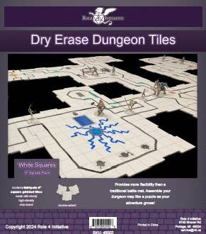 Dry Erase Dungeon Tiles, various colors, shapes, and sizes: Earthtone / Five 10" & Sixteen 5" Squares