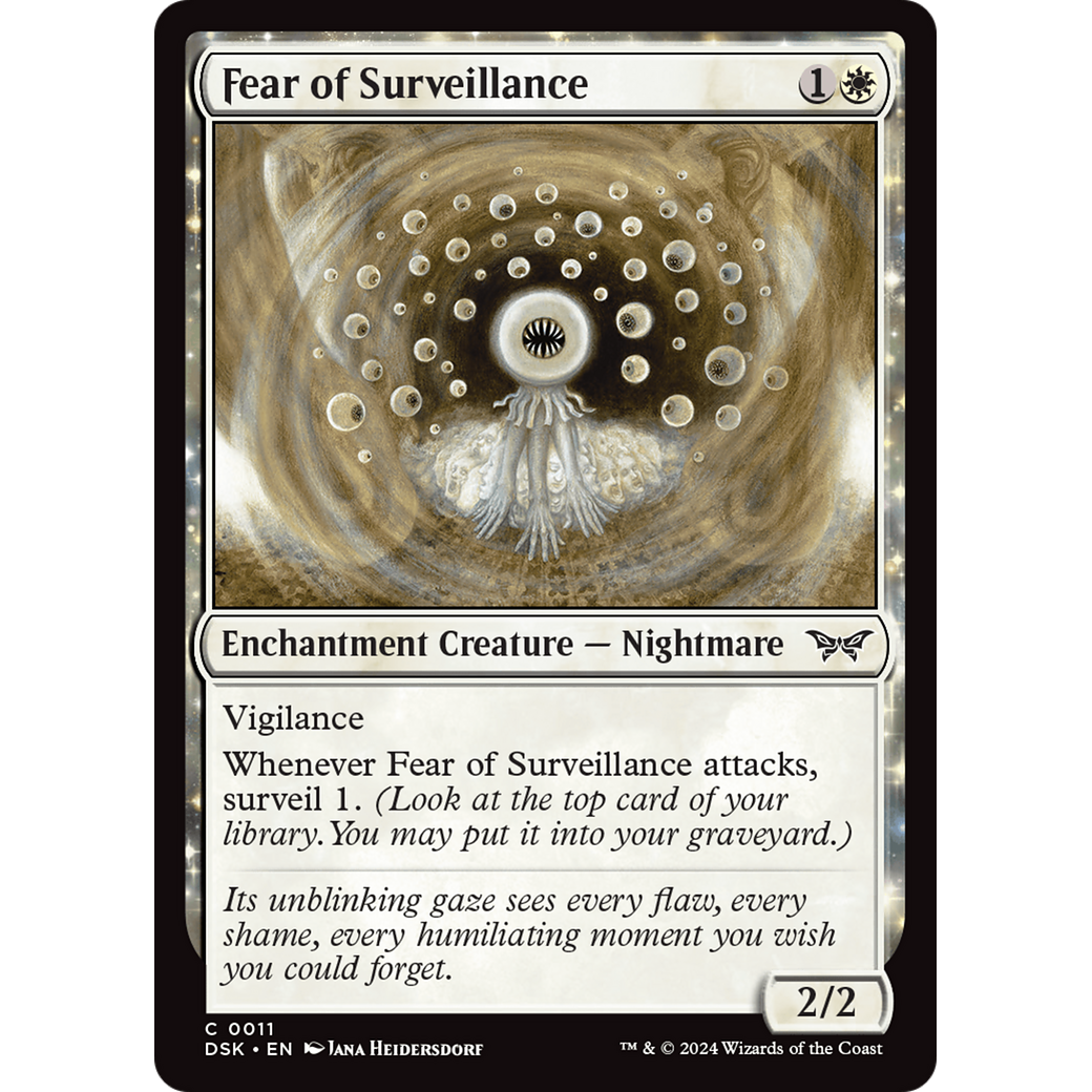 Fear of Surveillance (DSK-011) - Duskmourn: House of Horror: (enchantment) Foil