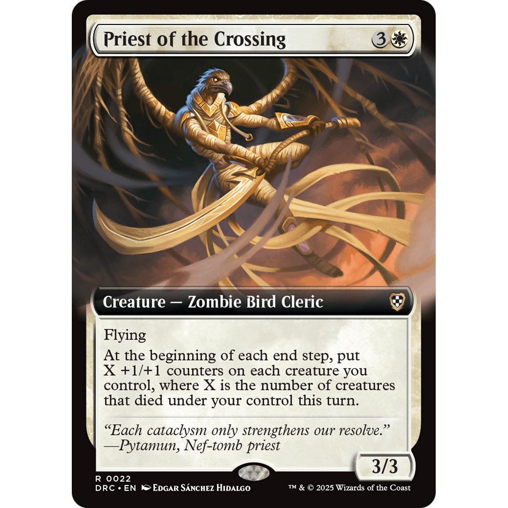 Priest of the Crossing (DRC-022) - Commander: Aetherdrift: (Extended Art)