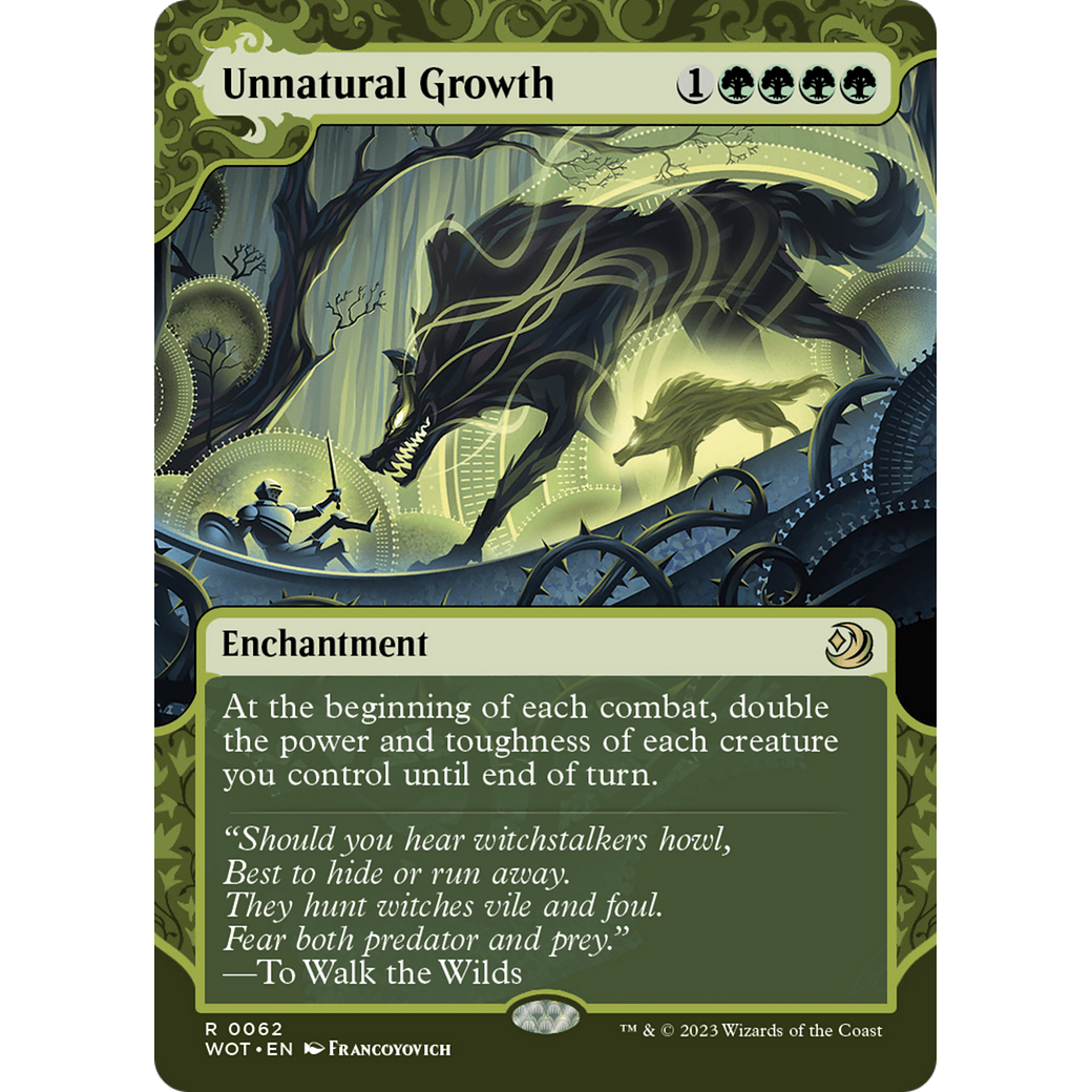 Unnatural Growth (WOT-062) - Wilds of Eldraine: Enchanting Tales: (Showcase) (Borderless)