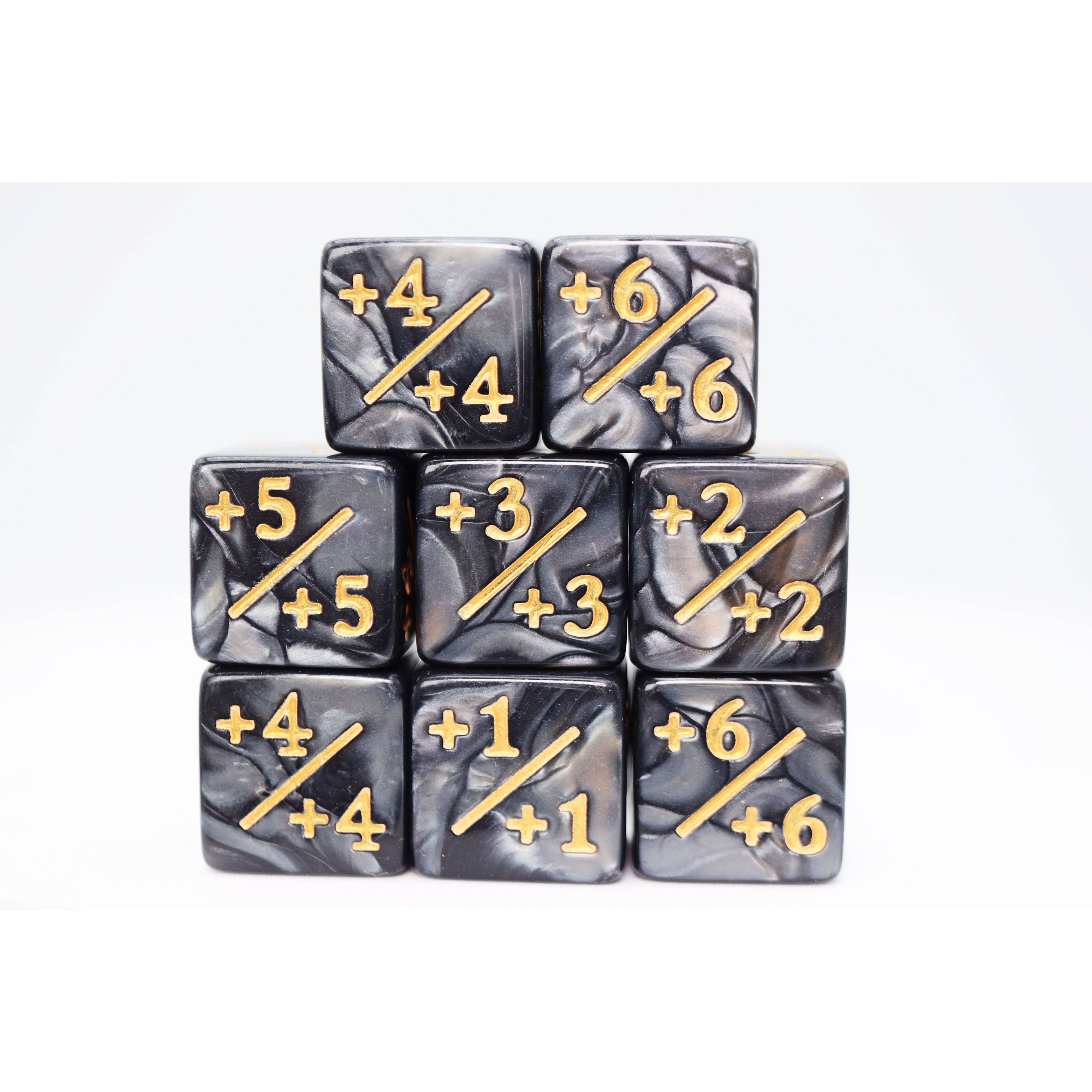 +1/+1 Pearl Black Counters for Magic - set of 8