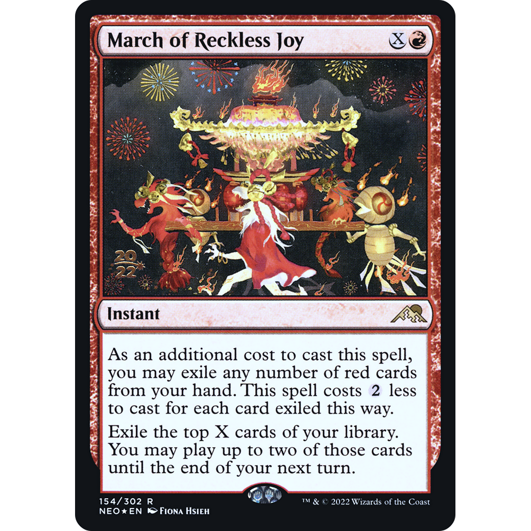 March of Reckless Joy (PRE-154S) - Kamigawa: Neon Dynasty Promos Foil