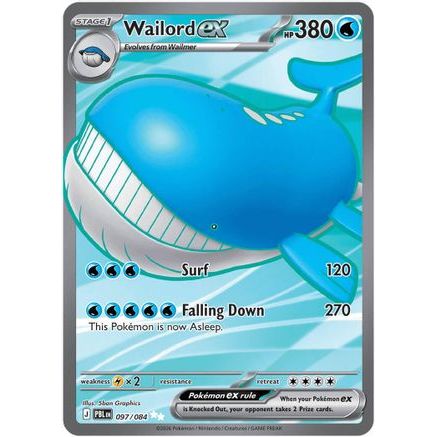 Wailord ex - 097/084 97 - ME05 Pitch Black Holofoil