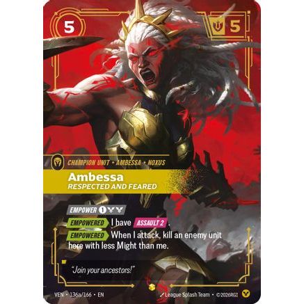 Ambessa - Respected and Feared (Alternate Art) (136a/166) - Vendetta Foil