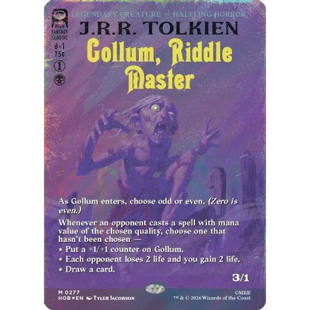 Gollum, Riddle Master (Borderless) (Surge Foil) (HOB-277) - The Hobbit Foil