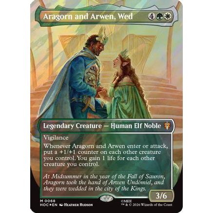 Aragorn and Arwen, Wed (Borderless) (Surge Foil) (HOC-068) - The Hobbit Foil