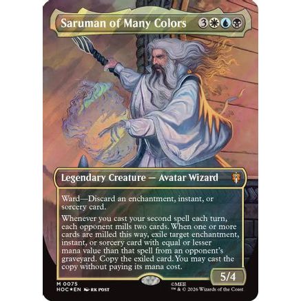 Saruman of Many Colors (Borderless) (Surge Foil) (HOC-075) - The Hobbit: Eternal-Legal Foil
