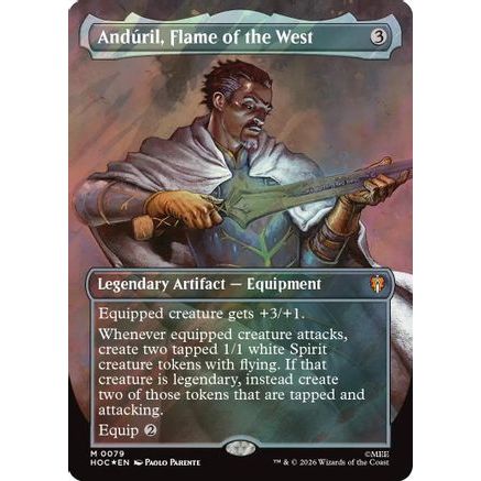 Anduril, Flame of the West (Borderless) (Surge Foil) (HOC-079) - The Hobbit: Eternal-Legal Foil