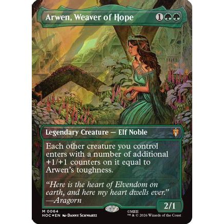 Arwen, Weaver of Hope (Borderless) (Surge Foil) (HOC-064) - The Hobbit: Eternal-Legal Foil