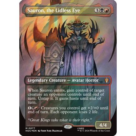 Sauron, the Lidless Eye (Borderless) (Surge Foil) (HOC-077) - The Hobbit: Eternal-Legal