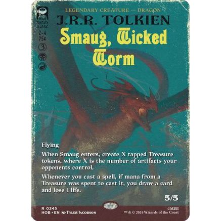 Smaug, Wicked Worm (Borderless) (HOB-245) - The Hobbit Foil