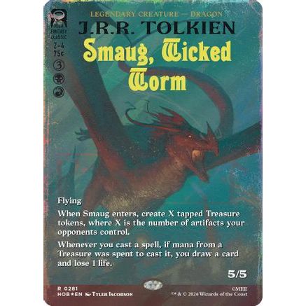Smaug, Wicked Worm (Borderless) (Surge Foil) (HOB-281) - The Hobbit Foil