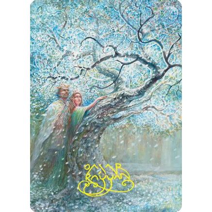 Flowering of the White Tree Art Card (Gold-Stamped Signature) (ASHOB-027) - Art Series: The Hobbit