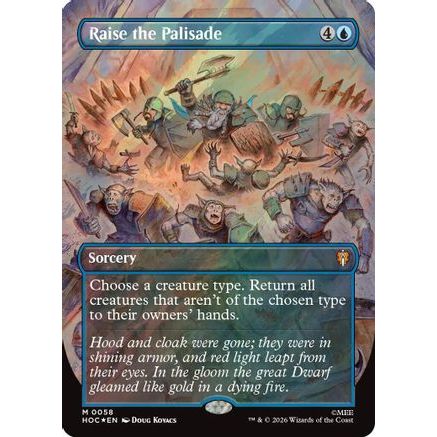 Raise the Palisade (Borderless) (Surge Foil) (HOC-058) - The Hobbit: Eternal-Legal Foil