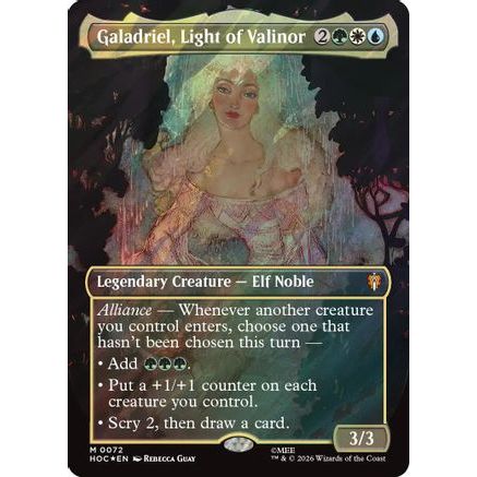 Galadriel, Light of Valinor (Borderless) (Surge Foil) (HOC-072) - The Hobbit: Eternal-Legal Foil