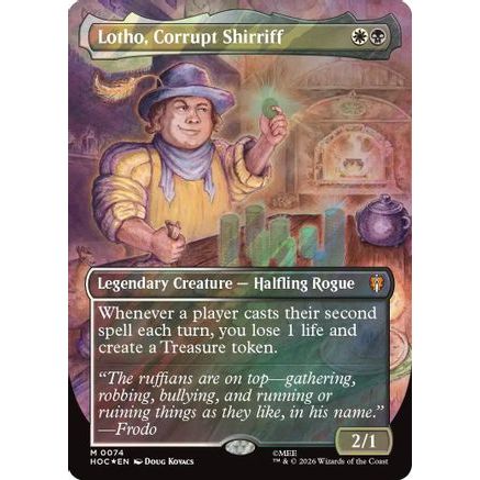 Lotho, Corrupt Shirriff (Borderless) (Surge Foil) (HOC-074) - The Hobbit: Eternal-Legal Foil