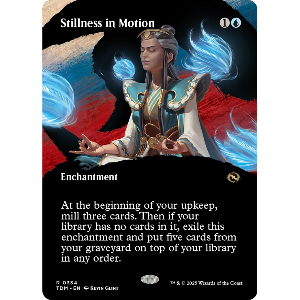 Stillness in Motion (TDM-334) - Tarkir: Dragonstorm: (Showcase, enchantment) (Borderless)