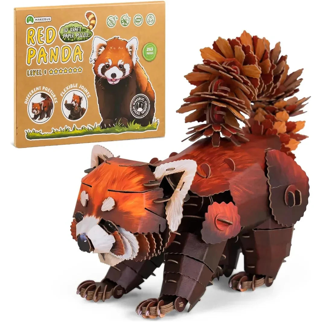 Red Panda 3D Kraft Paper Puzzle