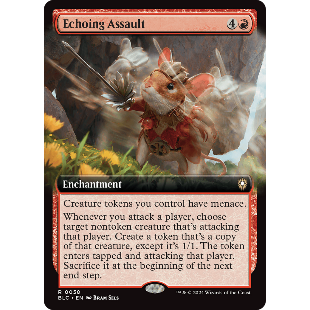 Echoing Assault (BLC-058) - Bloomburrow Commander: (Extended Art)