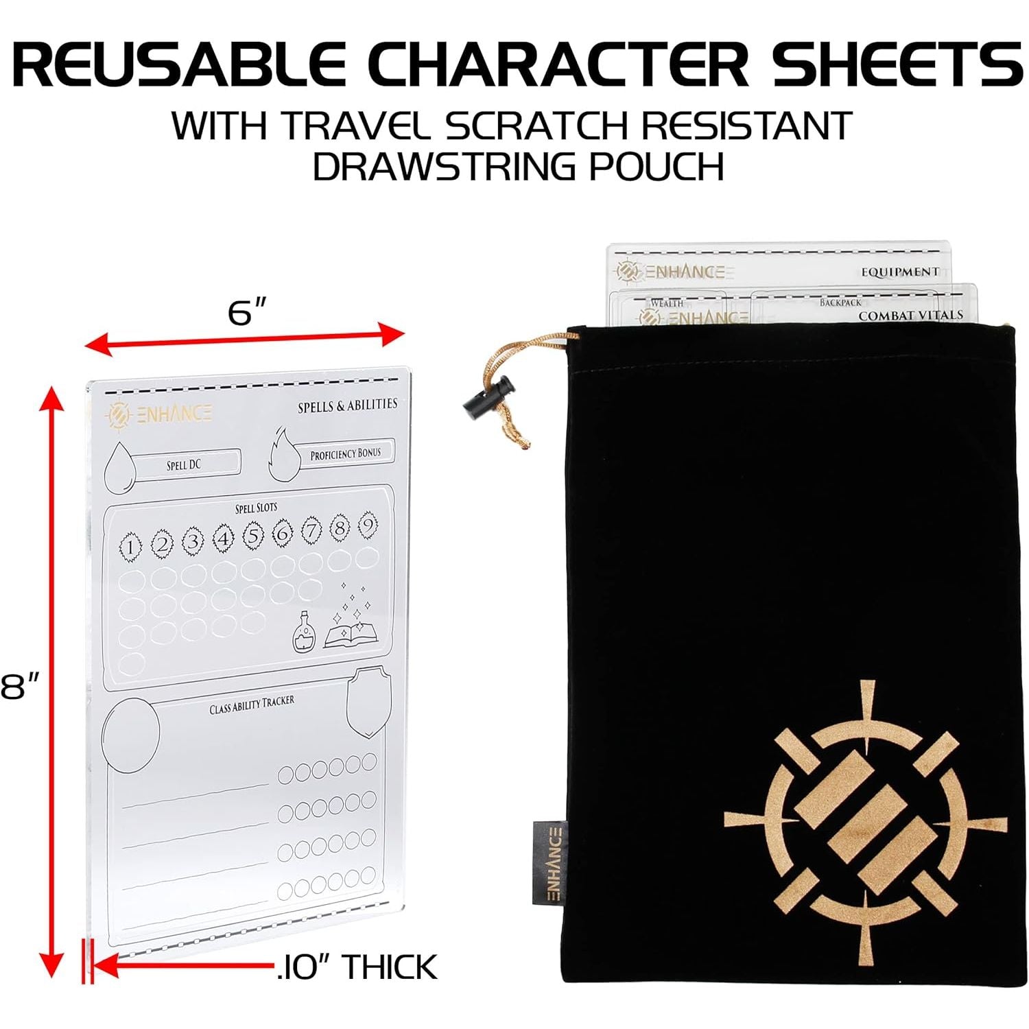 Enhance RPG Acrylic Character Sheets