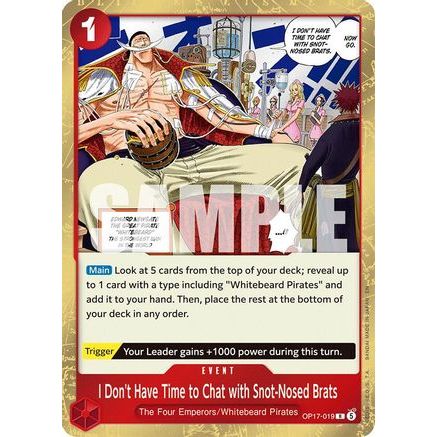 I Don't Have Time to Chat with Snot-Nosed Brats (OP17-019) - The World's Strongest Warriors Foil