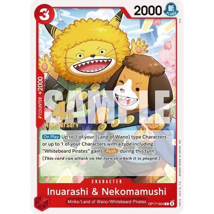 Inuarashi & Nekomamushi (OP17-004) - The World's Strongest Warriors Release Event Cards