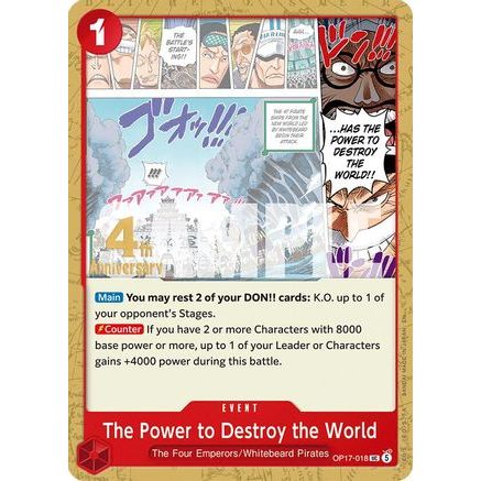 The Power to Destroy the World (OP17-018) - The World's Strongest Warriors Release Event Cards