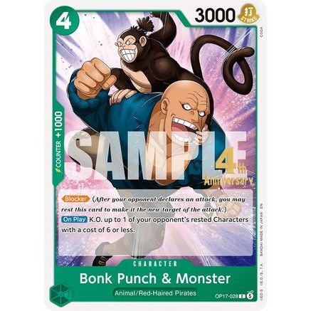 Bonk Punch & Monster (OP17-028) - The World's Strongest Warriors Release Event Cards