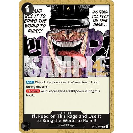 I'll Feed on This Rage and Use It to Bring the World to Ruin!!! (OP17-097) - The World's Strongest Warriors Release Event Cards