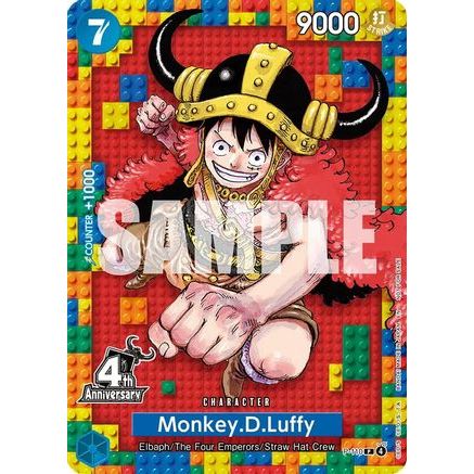 Monkey.D.Luffy (4th Anniversary) (P-110) - One Piece Promotion Cards