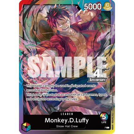 Monkey.D.Luffy (4th Anniversary Leader Card) - One Piece Promotion Cards Foil
