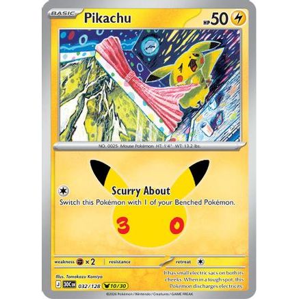 Pikachu - 032/128 32 - ME 30th Celebration Holofoil